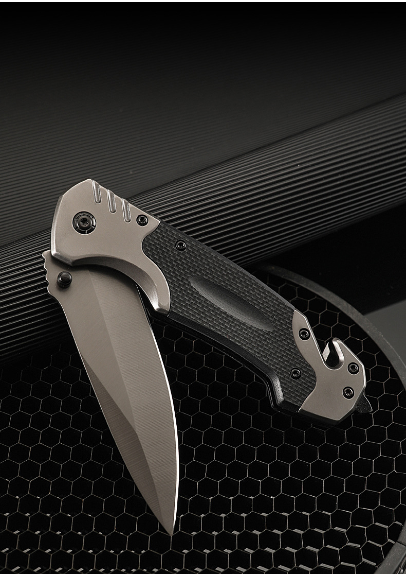 G10 Outdoor multi-purpose tactical survival knife, camping portable pocket self-defense knife, stainless steel folding knife, folding knife design for easy carrying pic 18