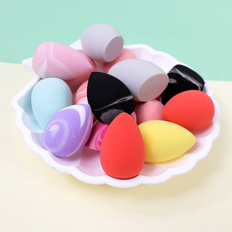 工厂定制混双色迷你美妆蛋粉扑干湿两用遇水变大非乳胶化妆海绵蛋详情6