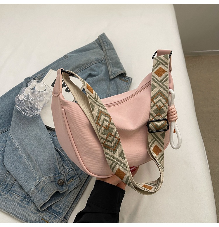 Casual nylon fabric bag for women, 2024 new trendy Korean style crossbody dumpling bag, versatile large-capacity canvas single-shoulder bag pic 27