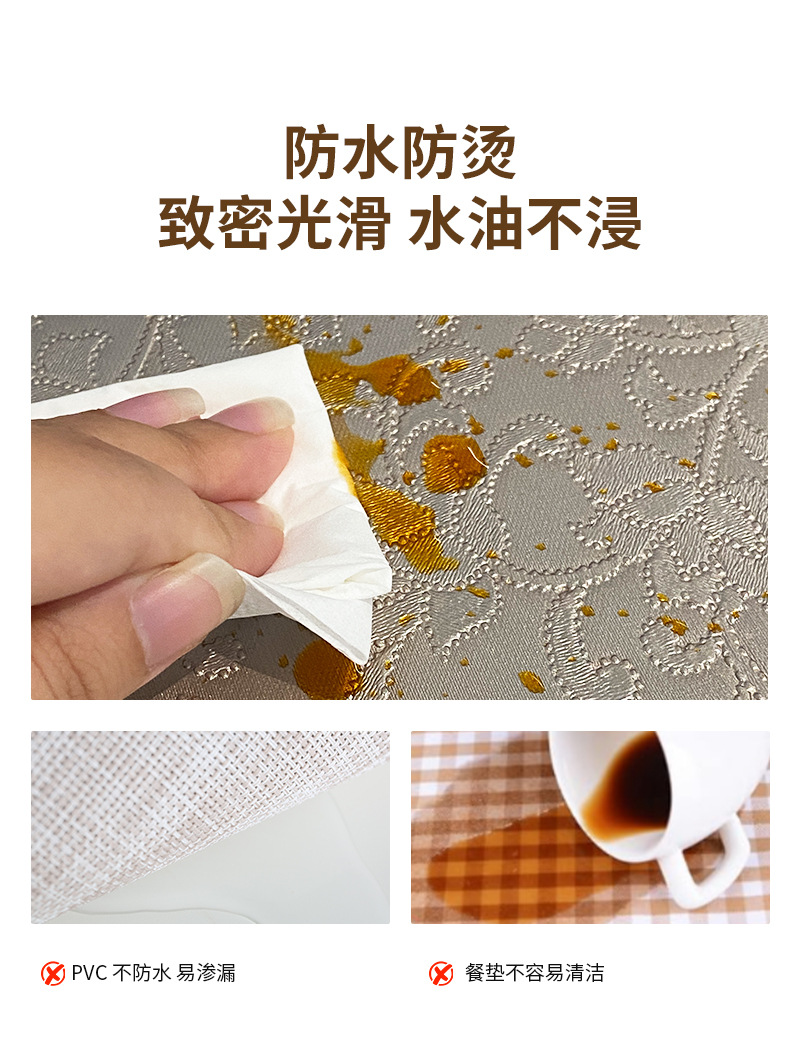 Circular patterned table mat, thickened anti-slip table mat, home office desk mat, simple style pic 9