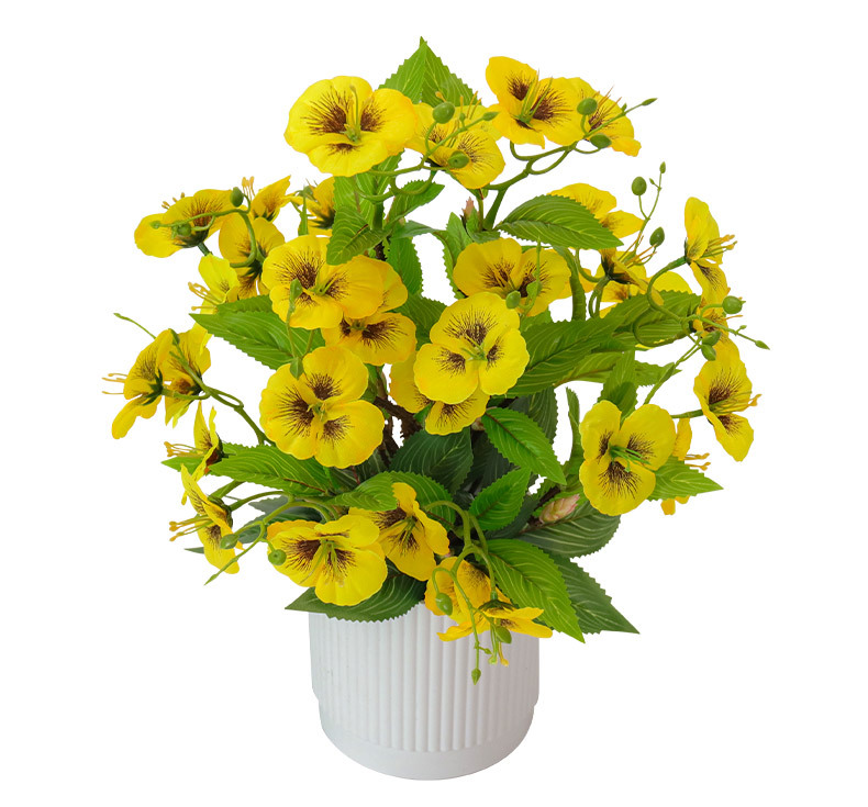 Artificial flowers such as pansies, butterfly flowers and cat face flowers are beautiful and easy to maintain for home living room desktop decoration pic 13