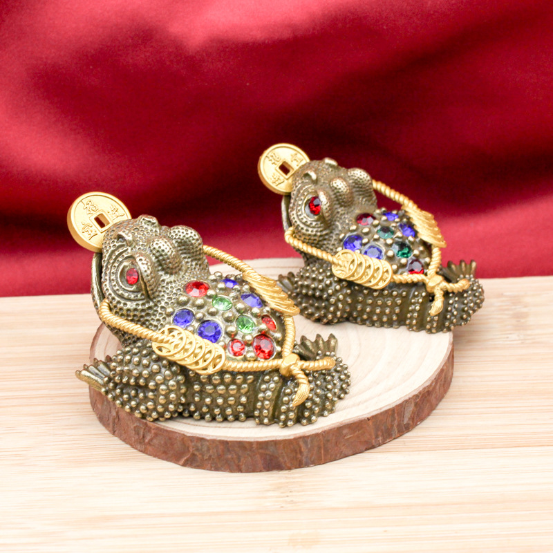 三足金蟾彩钻镂空沙金金蟾摆件客厅茶宠开业礼品家居创意小摆国潮详情12