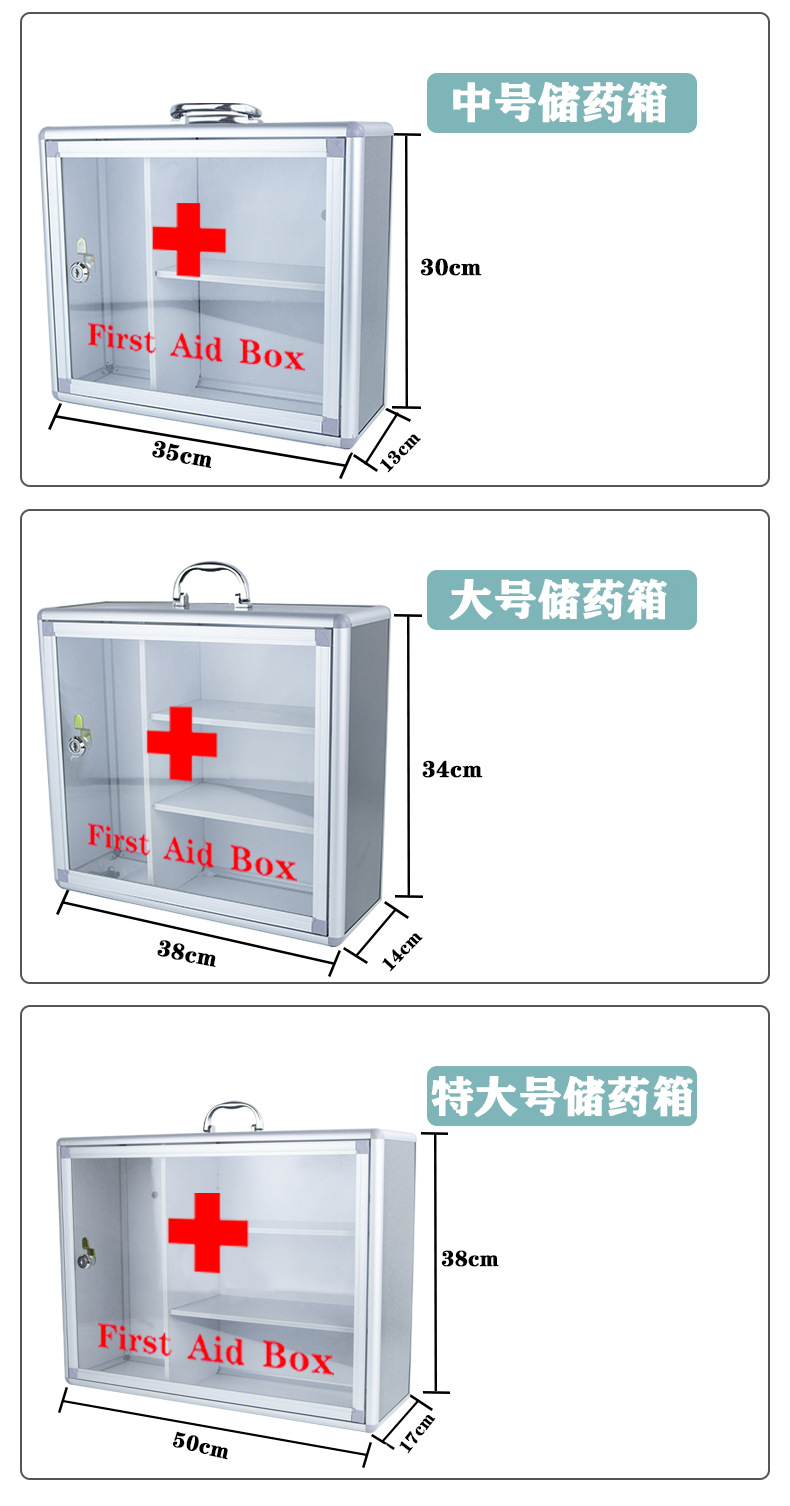 厂家直销仅供外贸家庭医药壁挂式药品箱急救收纳箱便民服务箱详情2