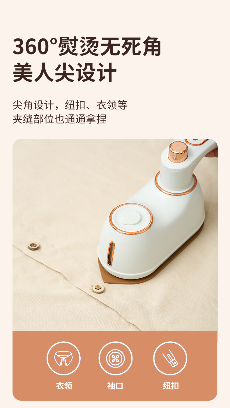 Cross-border mini small electric iron, handheld hanging iron, portable household iron, rotating folding iron, folding iron, white iron, white dry iron, white dry iron pic 13