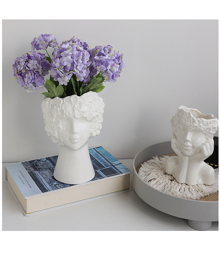 2026 Nordic Creative Home Desktop flower arrangements, figure statues, ornaments, human body ceramic vases, artistic flower vases, cross-border wholesale pic 8