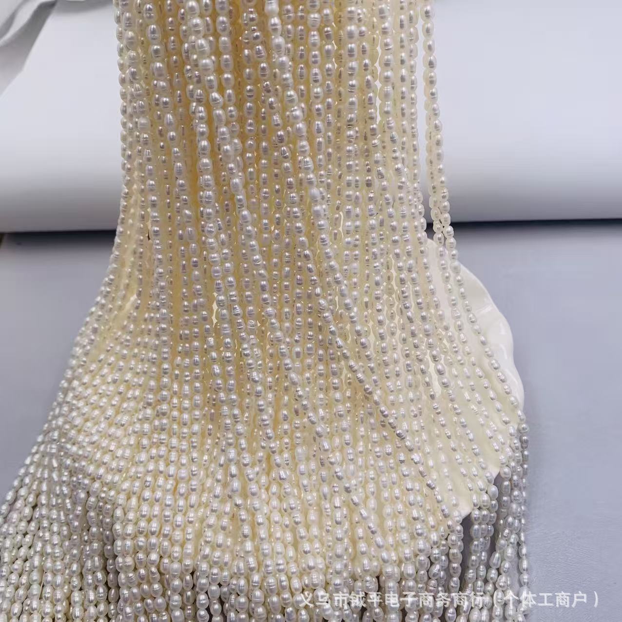 3-3.5mm米天然淡水珍珠小米粒珍珠 流苏项链手链diy发簪串详情4
