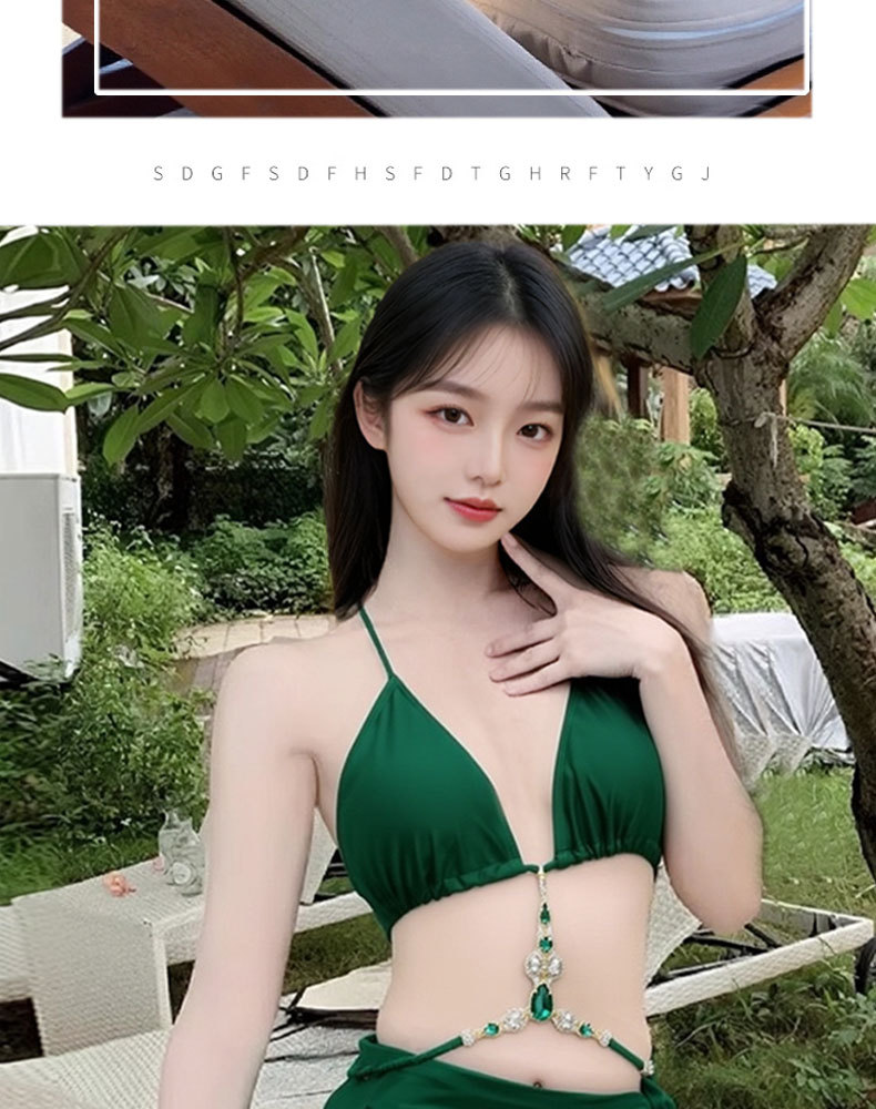 Baiya Swimwear Women 2025 New Style Lace-up waist-Showing Wrap Dress Three-piece Set Bikini Hot Spring Vacation Swimwear Wholesale -125107 pic 13