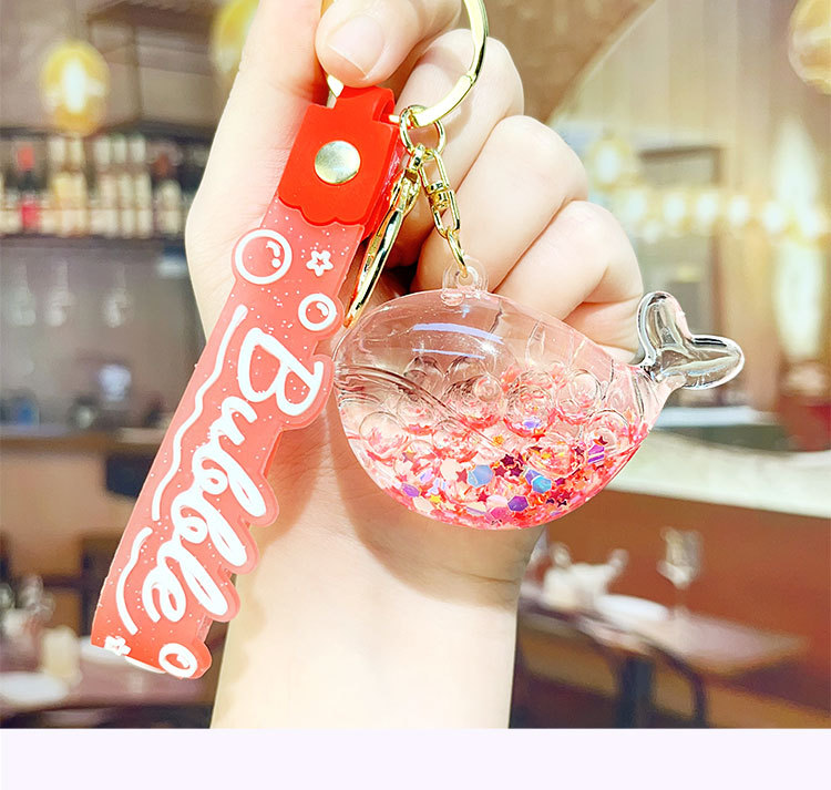 Oil-filled sand bottles, dolphin and whale keychains, bubble beads, key chains, luminous drift bottles, car schoolbags, pendants, ocean oil-filled keychains, pendants wholesale pic 15