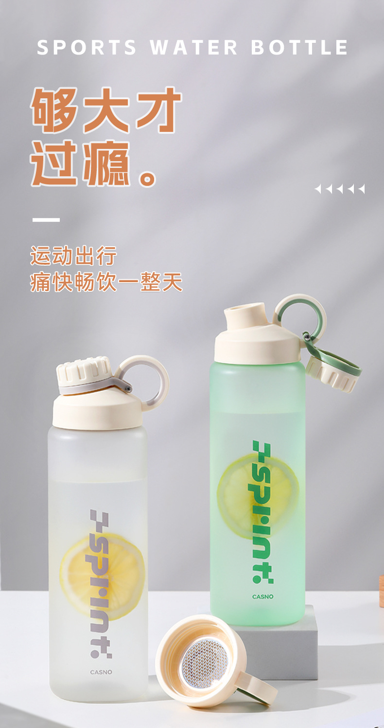 This is a large-capacity water cup for men, which is shockproof and heat-resistant in summer. It is also a portable plastic sports cup with a tea stringer for women, new model 2025 pic 1