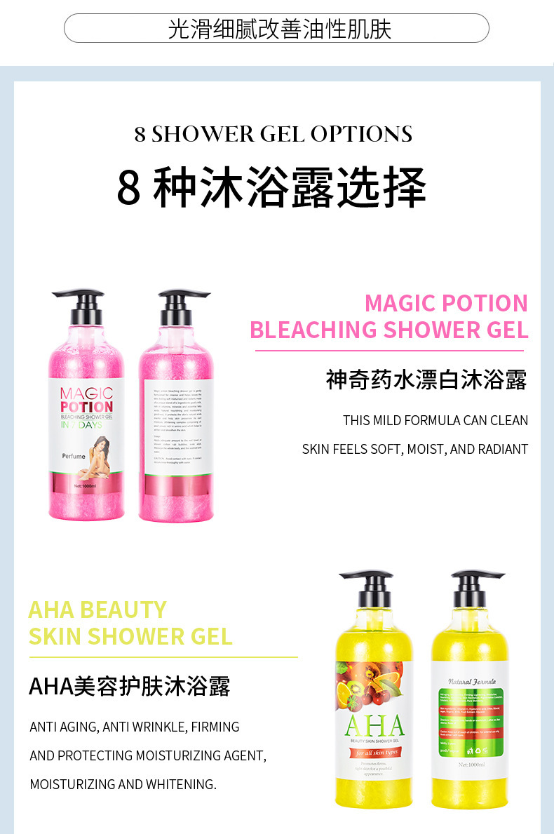 Foreign trade all-English cross-border fragrance Body Wash, perfum-based body Wash, long-lasting fragrance arbutin body wash pic 3