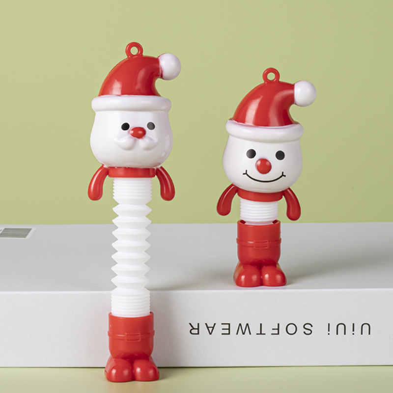 Santa Claus luminous telescopic tube Snowman in various shapes toy office culture Christmas decoration gift pic 8