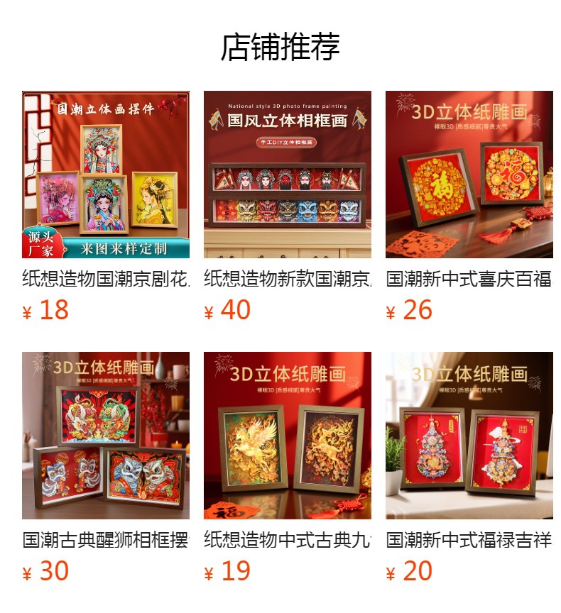 春节新年福禄财神爷DIY相框摆件中国风客厅玄关立体画中式伴手礼详情1