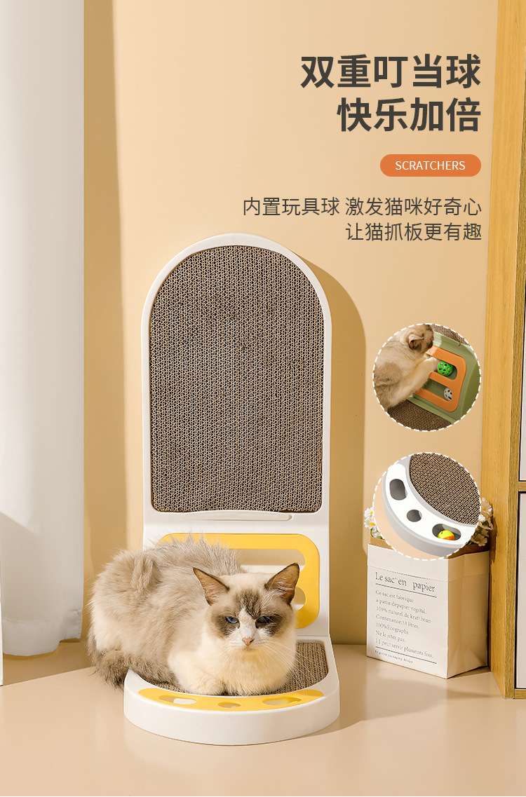 In-stock cross-border L-shaped cat scratch-off board, integrated vertical cat scratch-off board, thickened and wear-resistant cat toys and cat supplies pic 5