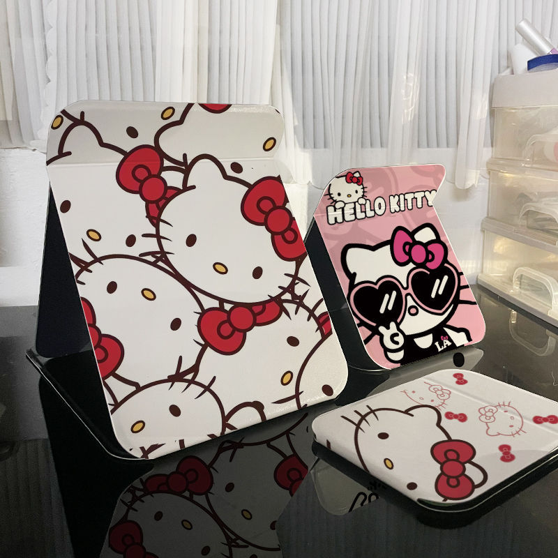 KT猫镜子可爱桌面折叠化妆镜卧室宿舍学生随时便携式无边框台式镜详情6