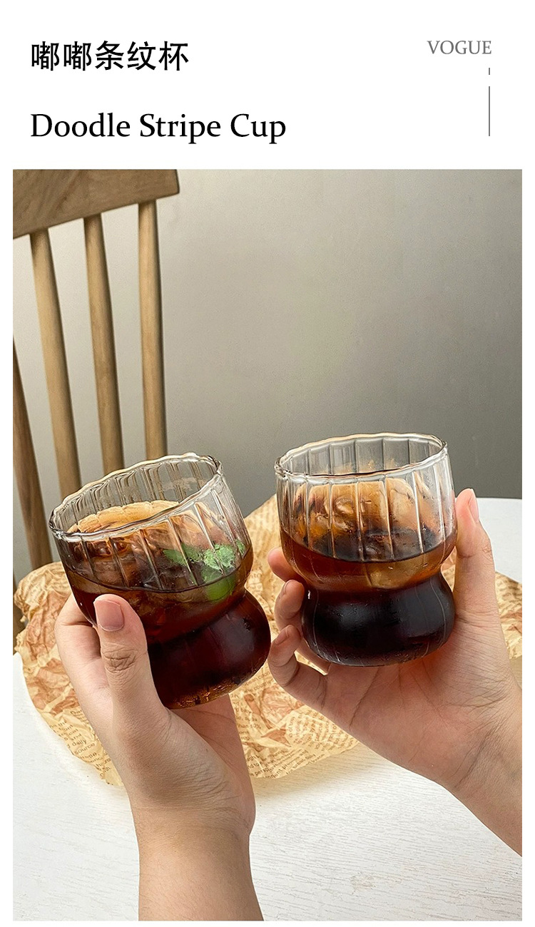 小众复古咖啡杯ins胖嘟嘟玻璃杯耐高温牛奶杯dirty拉花杯拿铁杯子详情1