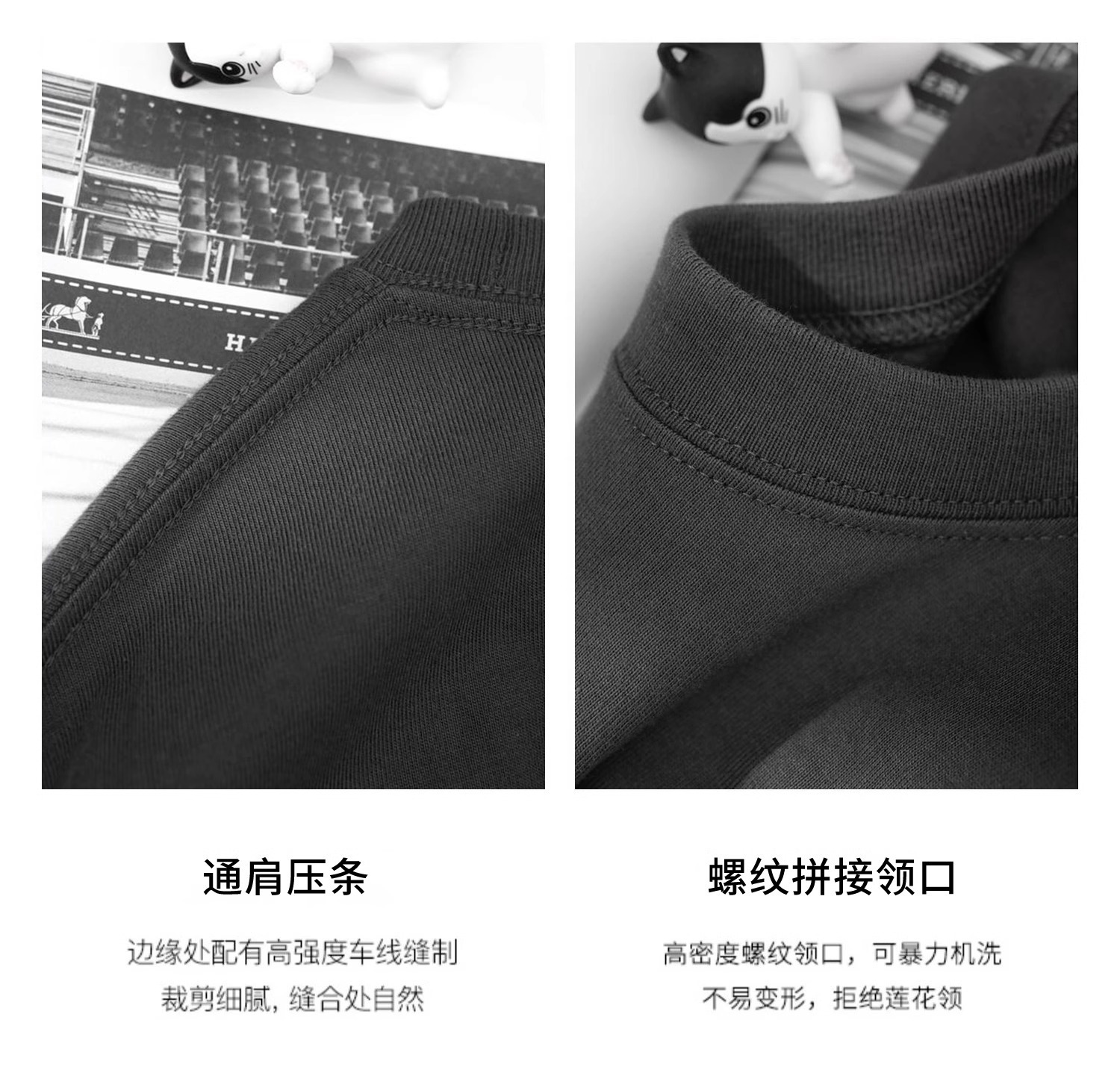 250g heavy-duty American pure cotton short-sleeved T-shirt, couple solid-color top, casual large-sized base layer, pure white T-shirt for men and women pic 18