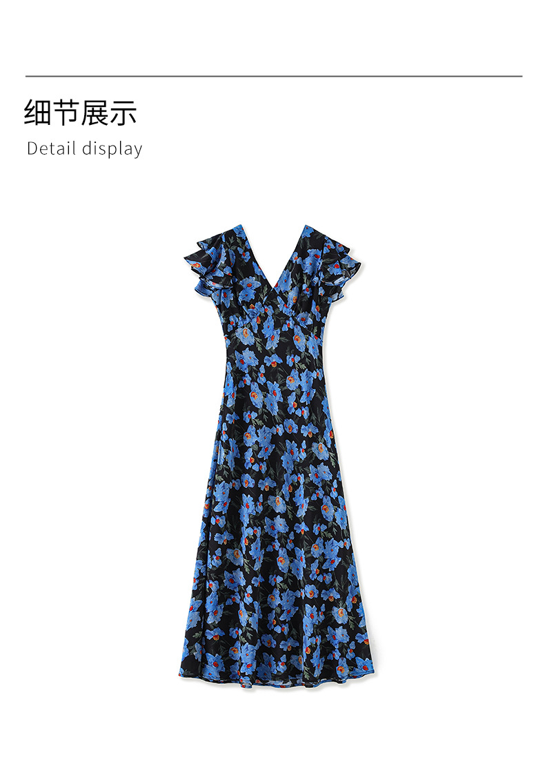 2507808-一眼惊艳！轻奢桑蚕丝真丝印花连衣裙漂亮长裙度假海边女详情16