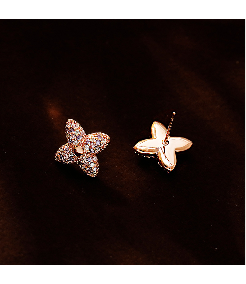 Hyacinth925 agujas de plata atmosférico premium sense ligeros pendientes de lujo de alta calidad circonitas micro incrustaciones triples flores de cuatro hojas pendientes mujer pic 8