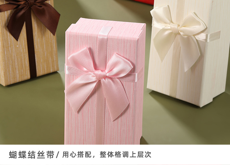 New rectangular top and bottom cover gift box for festivals and birthdays, simple paper gift box, gift bow packaging box pic 11
