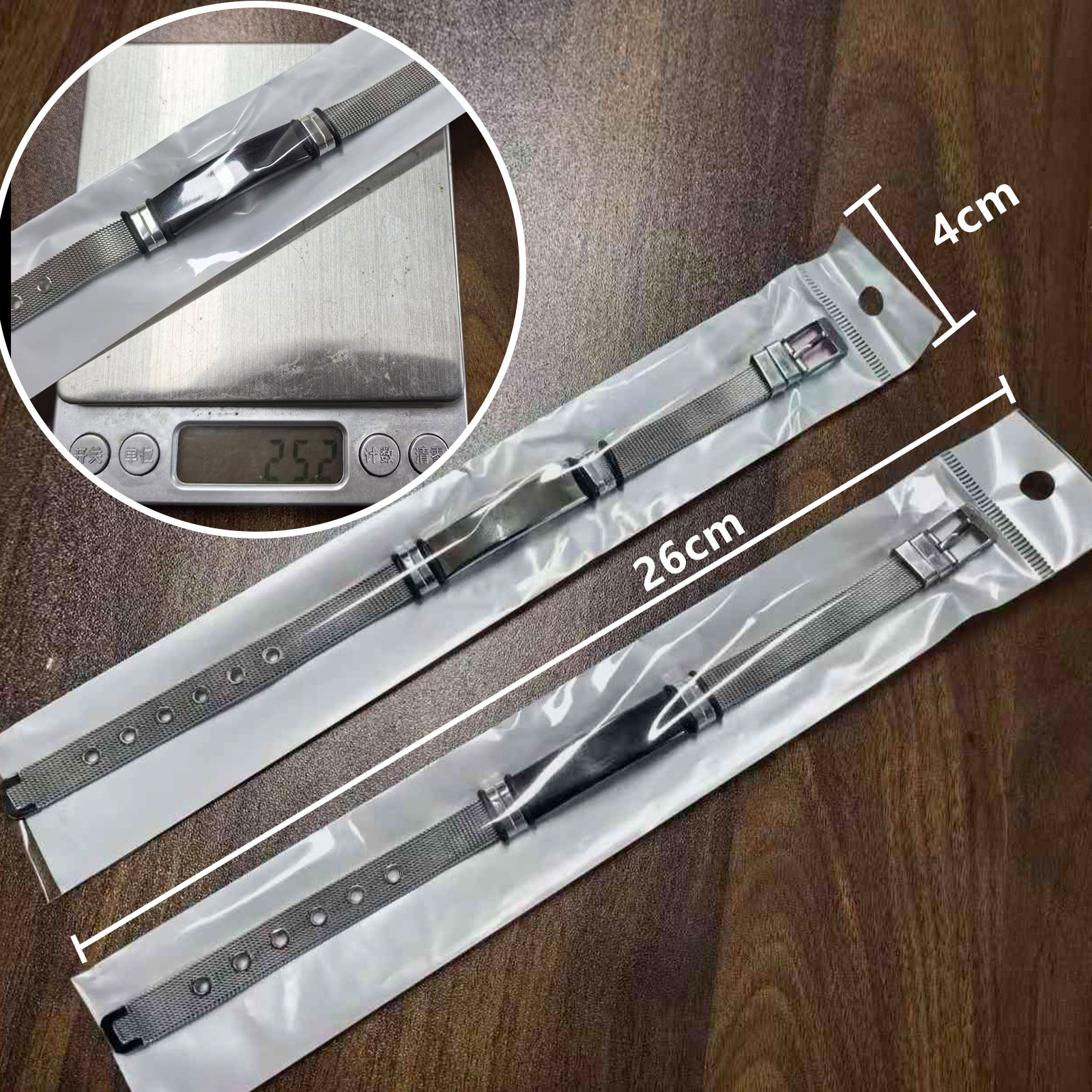 New stainless steel mesh band bracelet for men from Europe and America, adjustable LOGO, personalized couple wrist accessory for men pic 2