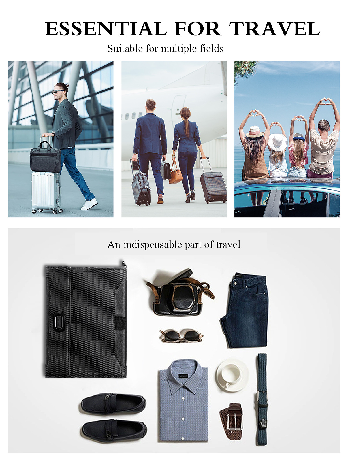 Passport bag, ID card bag, RFID anti-theft card holder, multi-functional passport holder, overseas travel air ticket holder, anti-magnetic passport holder pic 10