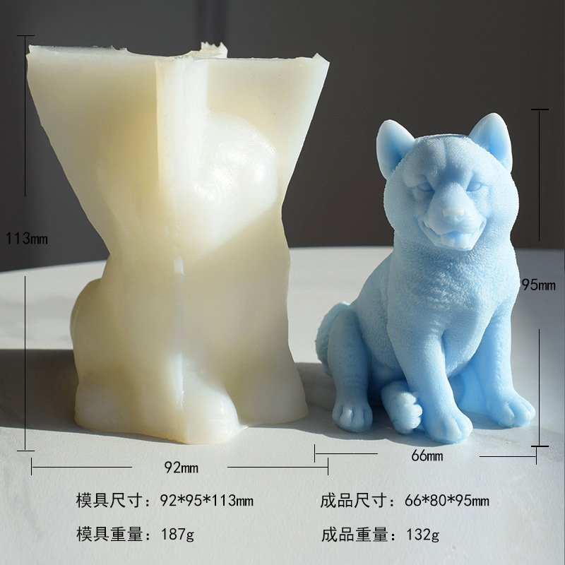昕琪泰迪狗比熊犬柴犬香薰蜡烛硅胶模具diy动物小狗石膏滴胶摆件详情14