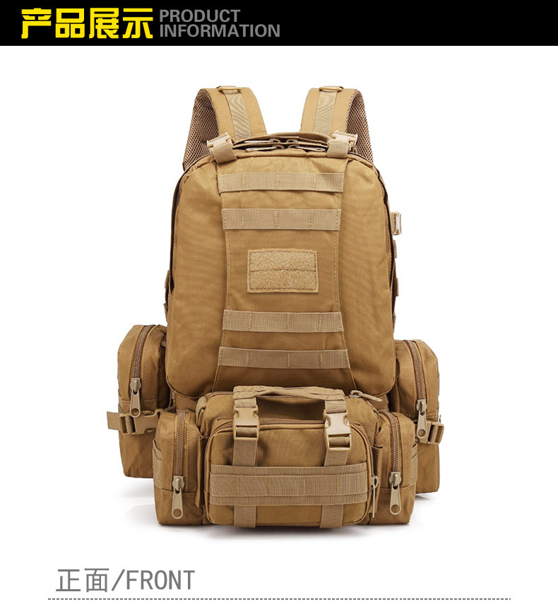 Yitu Hiking, Off-road Camping Storage Combination Double-Shoulder Military Bag for Men, a large-capacity outdoor tactical backpack for travel pic 4