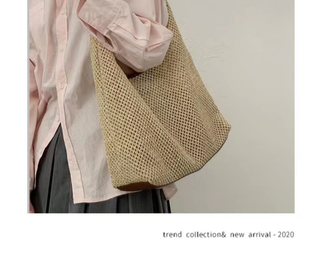 复古编织托特包草编包2024新款大容量腋下包单肩包度假风沙滩包女详情23