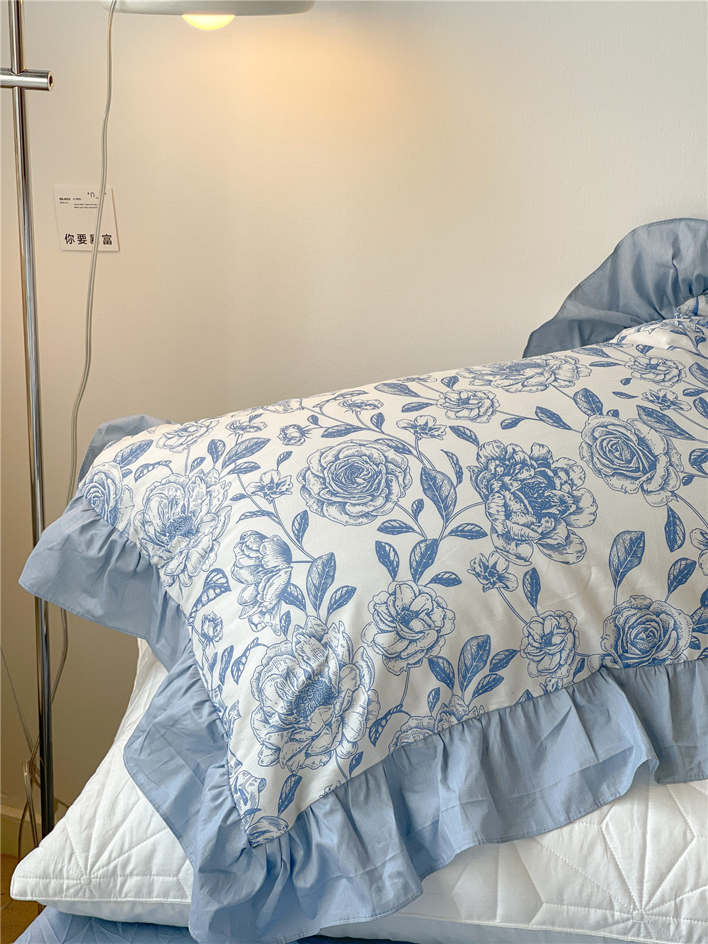 French Hepburn style pure cotton four-piece set, high-end feel, pure cotton black and white sketch flower duvet cover, all-cotton edge bedding pic 53