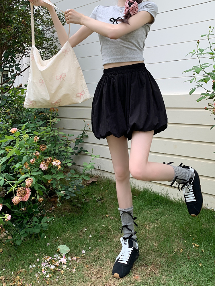 Douyin quality white flower bud short skirt for women 2025 summer new A-line skirt, elegant and versatile, puffy skirt pants pic 32