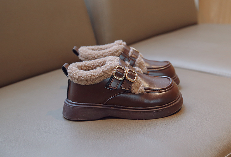 女童棉鞋加绒英伦风公主鞋2024秋冬新款保暖加厚软底小女孩豆豆鞋详情18