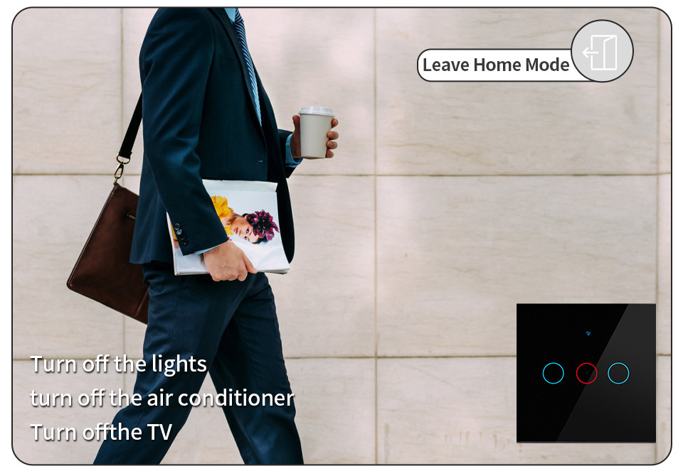 Tuya WiFi+ Bluetooth +RF smart touch switch, single-fire and zero-fire universal European and British standard switch pic 8