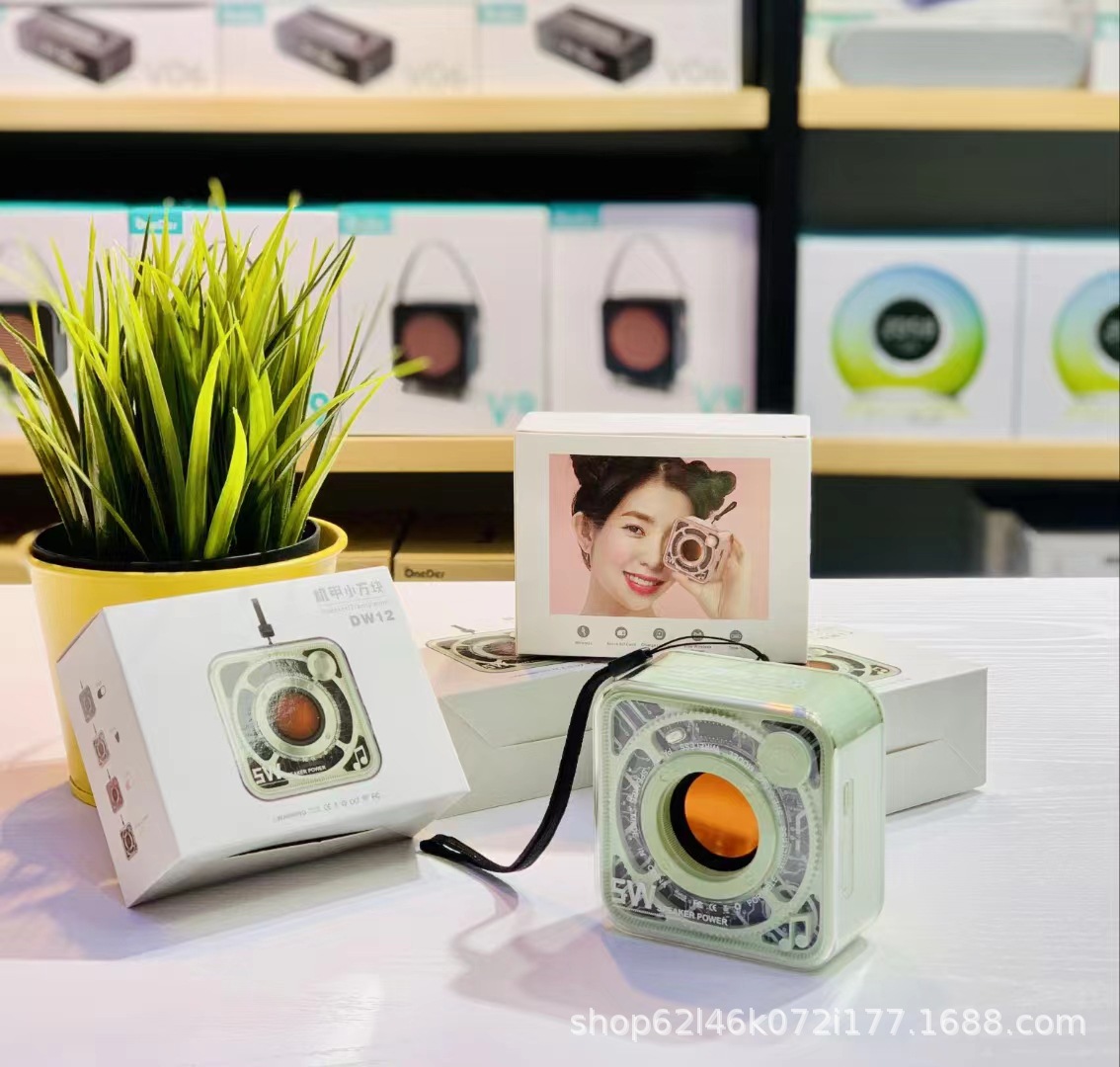 New transparent mecha small steel cannon Bluetooth speaker, outdoor home portable card-inserting subwoofer mini audio system pic 17