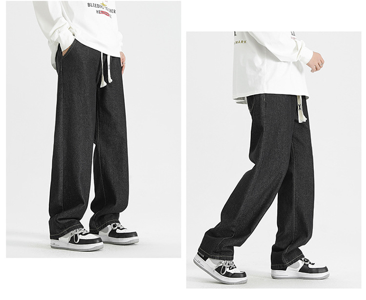 直筒牛仔裤男款春秋季潮牌百搭宽松美式高街阔腿裤休闲长裤子男士详情14