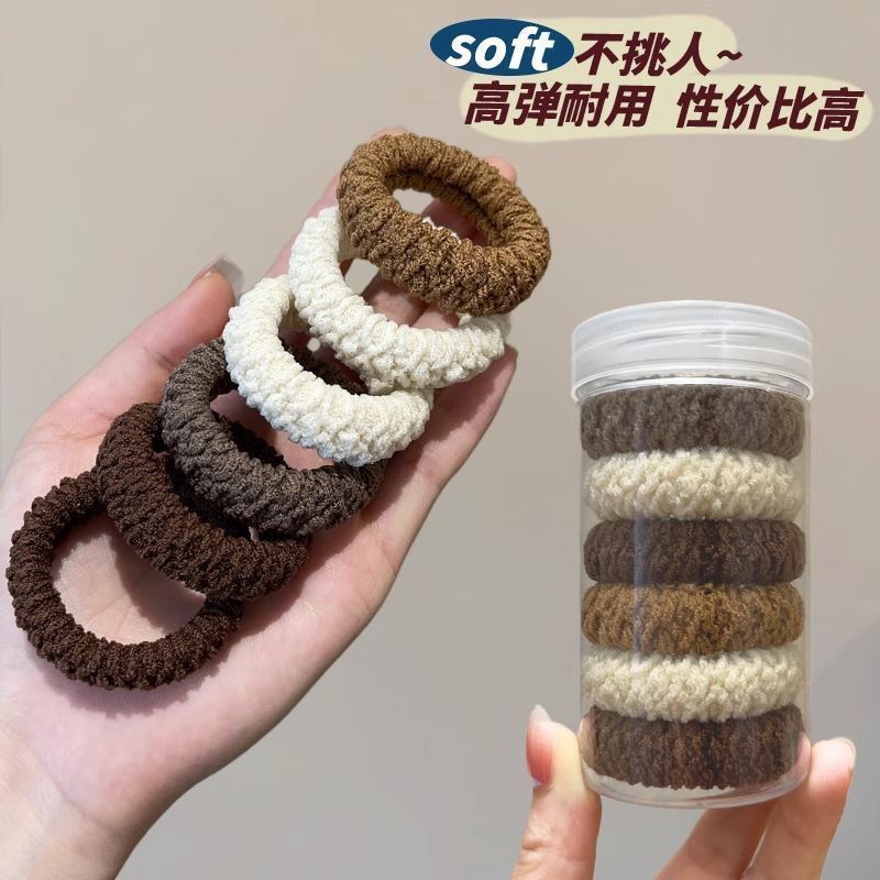 升级版加宽加厚发圈皮筋女提花纹路高弹力耐用头绳时尚马尾发绳详情6
