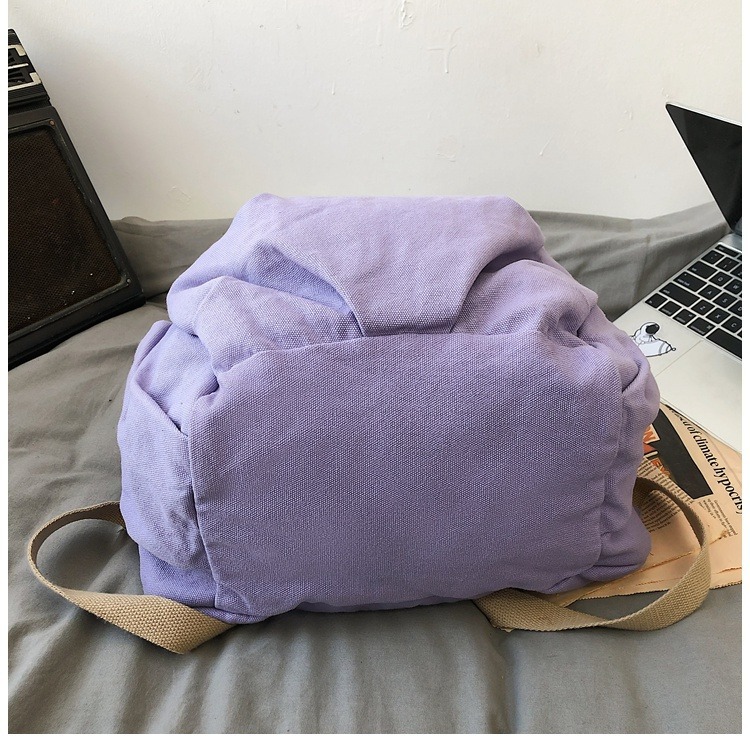 书包女休闲复古耐磨帆布双肩包男女日系大学生简约百搭旅行背包男详情6