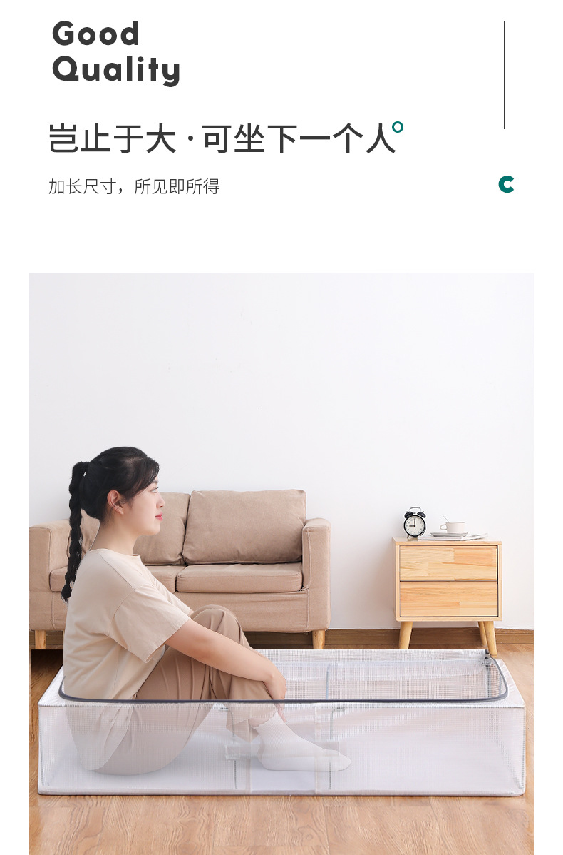 Source Factory clothing sorting, storage and storage box, household goods, toy storage transparent folding bed bottom storage box pic 18