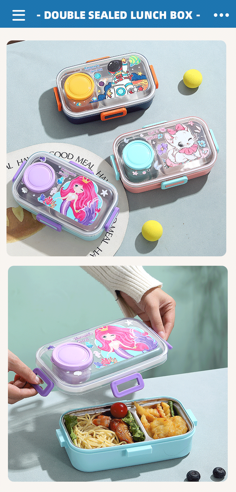 新品食品级耐高温学生饭盒单层便当盒防漏密封餐具饭盒不锈钢餐盒详情10