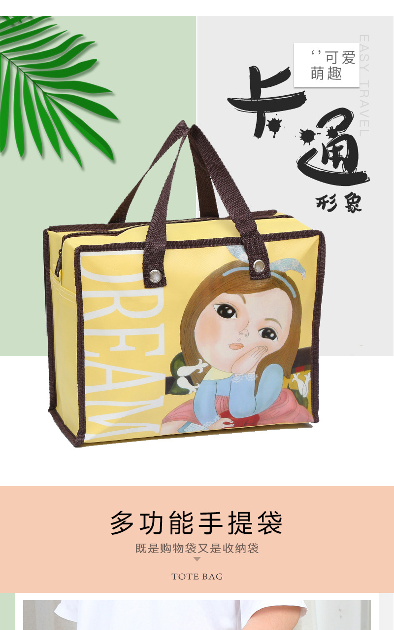 厂家直供PP无纺布袋 创意家居用品手提便当袋 化妆品收纳袋中号环保耐用详情12
