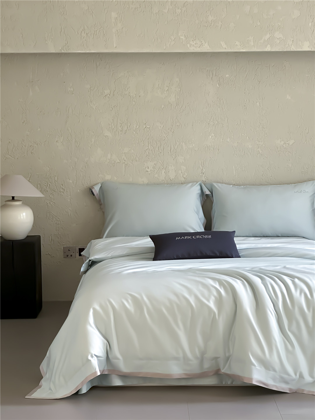 Minimalist style 100-count ultra-fine denier Tencel cotton four-piece set, high-end and silky smooth naked sleeping grade bedding pic 6