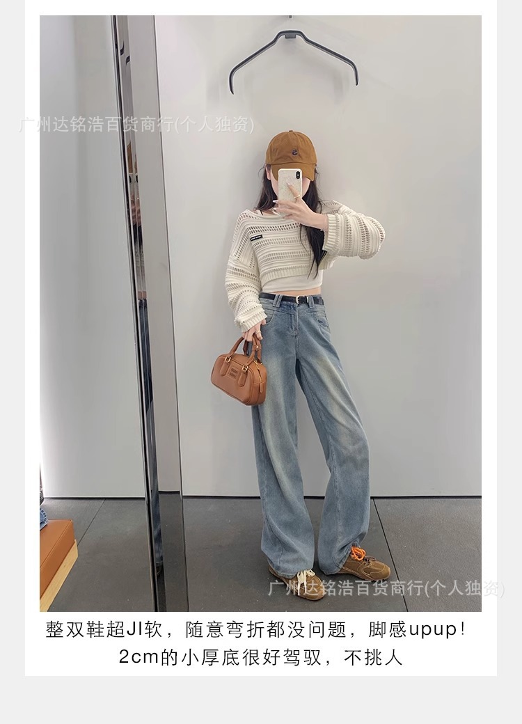 牛皮现货阿谬miu家联名款阿甘鞋真皮复古跑步运动休闲德训鞋女鞋详情28