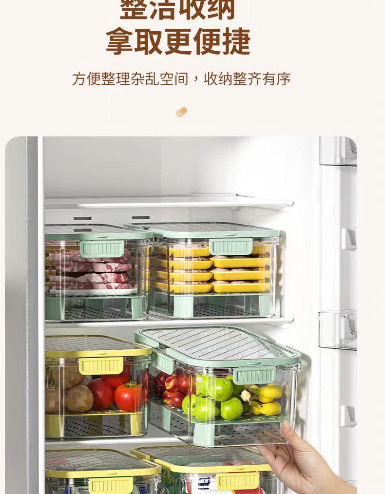 手提保鲜盒户外露营野餐盒外出便携移动食品收纳盒冰箱水果便当盒详情10