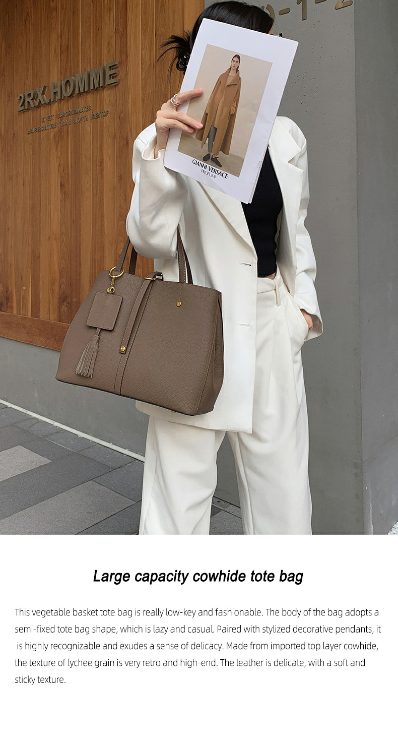 真皮手提包女头层牛皮托特包大容量水桶包真皮女士包包单肩斜挎包详情36