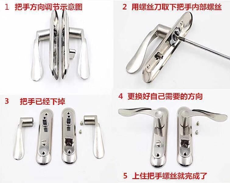 Thickened single-tongue key bathroom door lock, kitchen, toilet and washroom door, glass door, stairwell aluminum alloy door lock pic 5