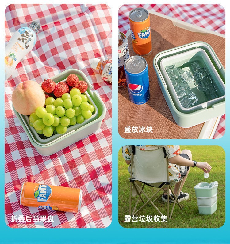 折叠车载垃圾桶多功能自驾游露营旅游车用品收纳宿舍洗车便携方便详情6