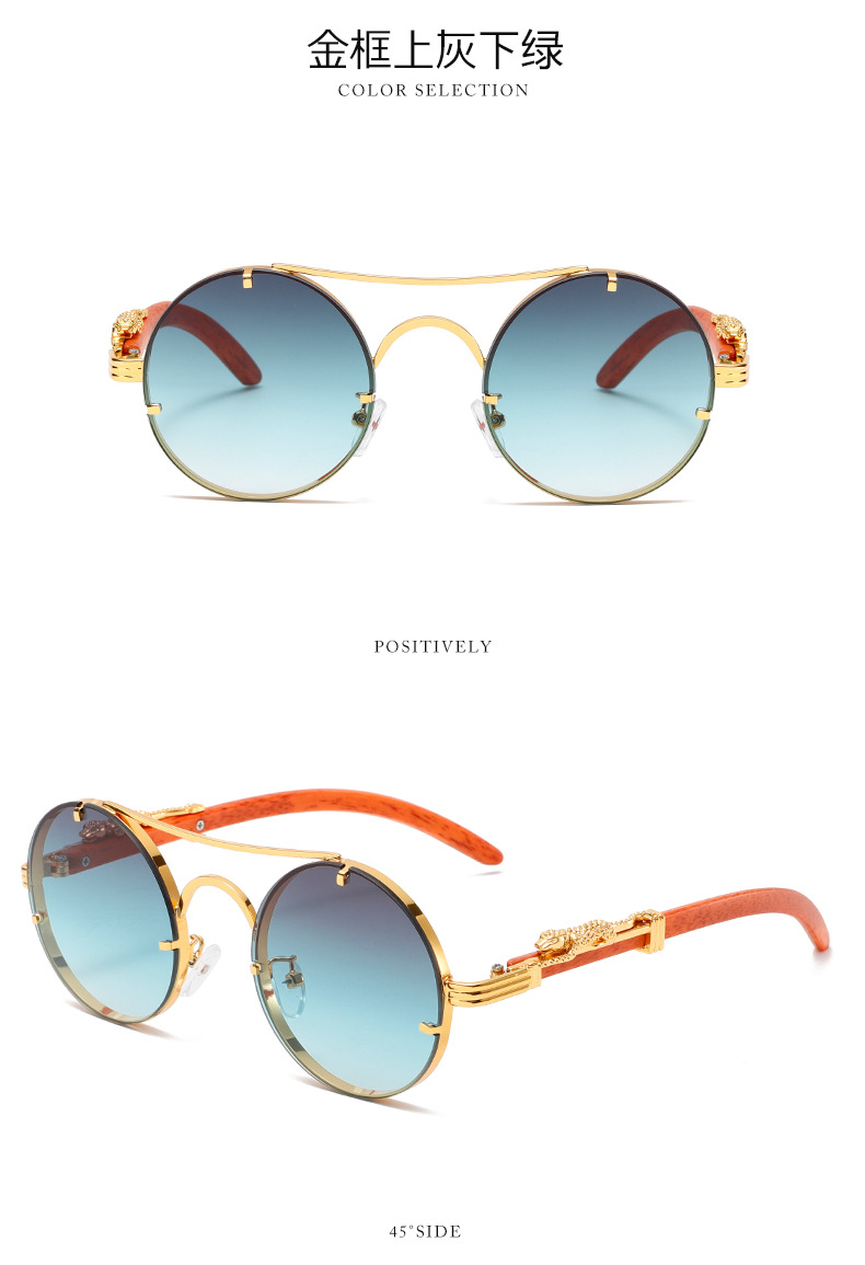 新款时尚丰巢男士圆形金属太阳镜个性休闲度假出行潮流墨镜男款详情14