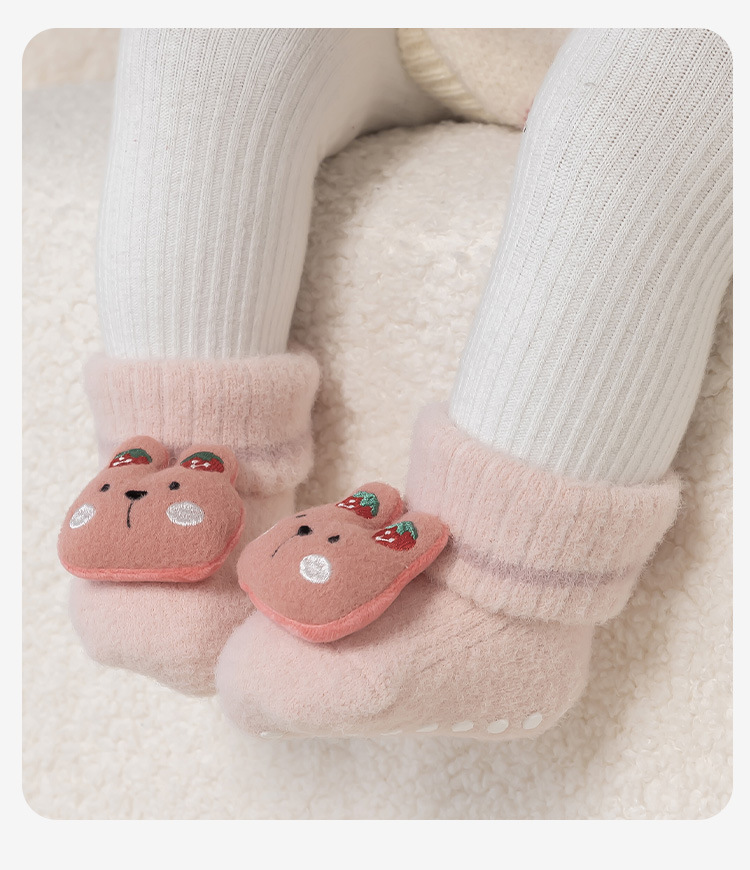 婴儿公仔袜秋冬加绒宝宝地板袜防滑卡通男女新生儿袜子批发加厚详情17