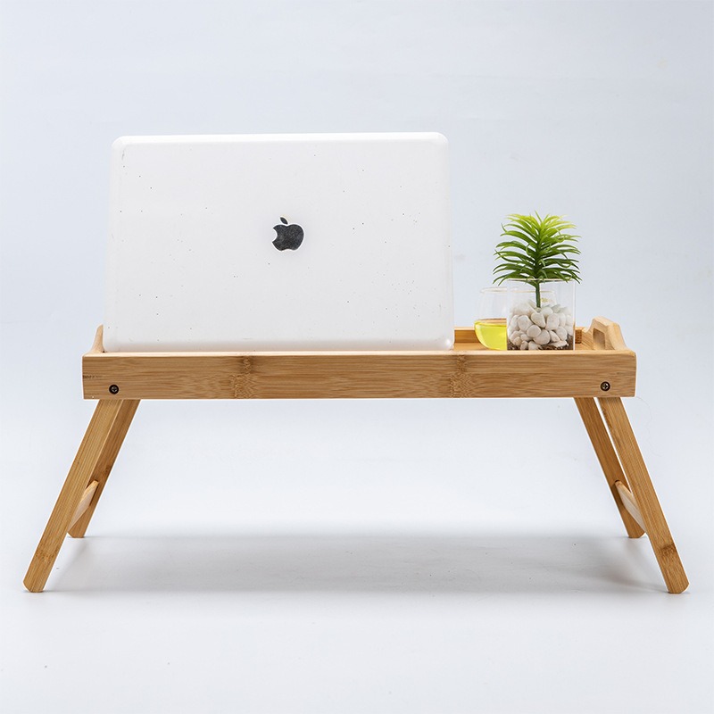 Bamboo and wood dining table折叠托盘多功能家用卧室床上竹制简易电脑小桌子带脚盘详情2