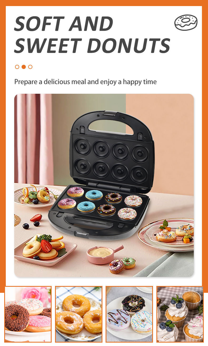 Cross-border export sandwich machine 10-in-1 detachable breakfast machine, cake, nut, doughnut and waffle machine pic 2