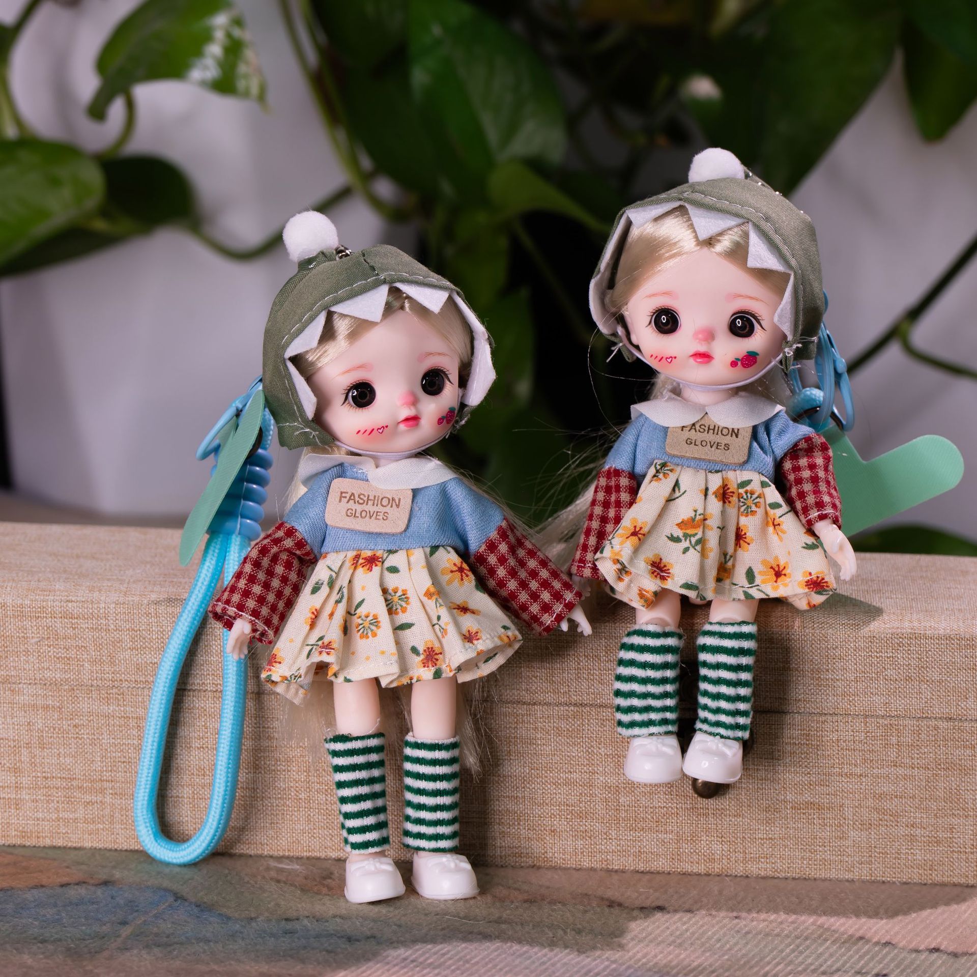 新款潮玩娃娃挂件6寸17公分换装衣服公仔关节可活动手机包包钥匙详情17